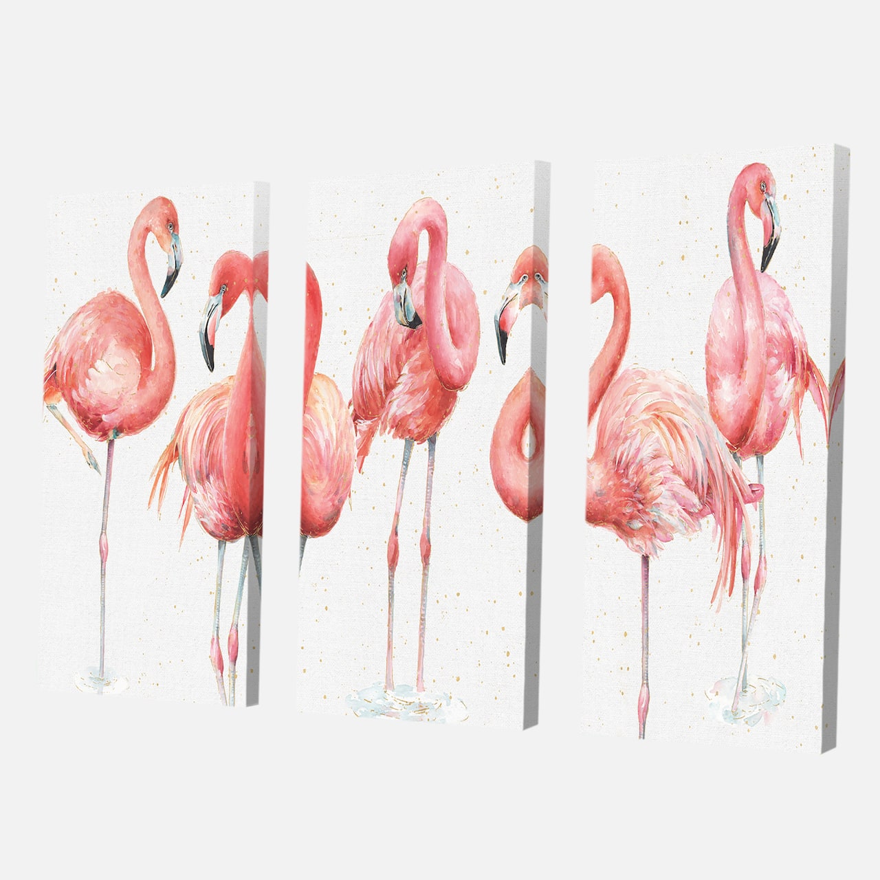 Designart - Gracefully Pink Shabby flamingo - Farmhouse Premium Canvas Wall Art